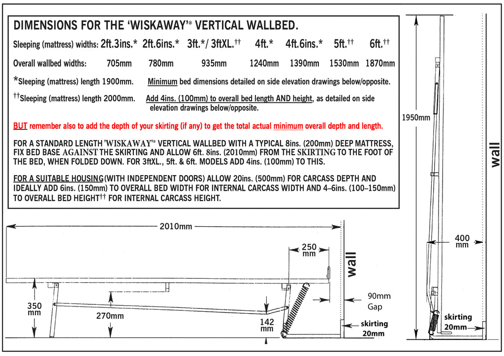 Wall bed WISKAWAY® Vertical    <br> *FRAME ONLY*